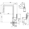 Смеситель для кухни GRANULA GR-8173 черный с выдвижным изливом 8173 CHEPHYII